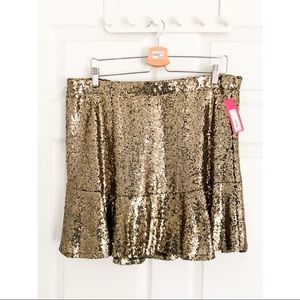 Gold sequin skirt